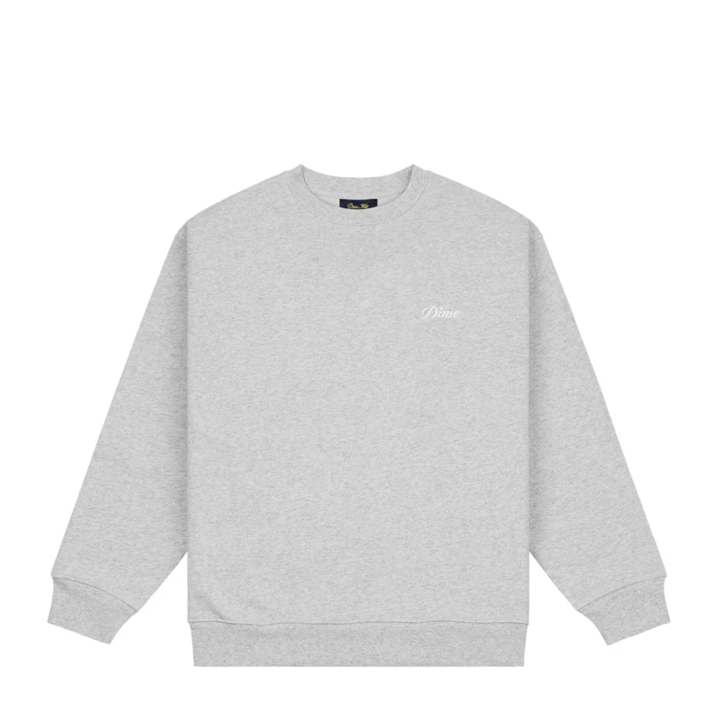 Dime - Cursive Small Logo Crewneck Heather Gray