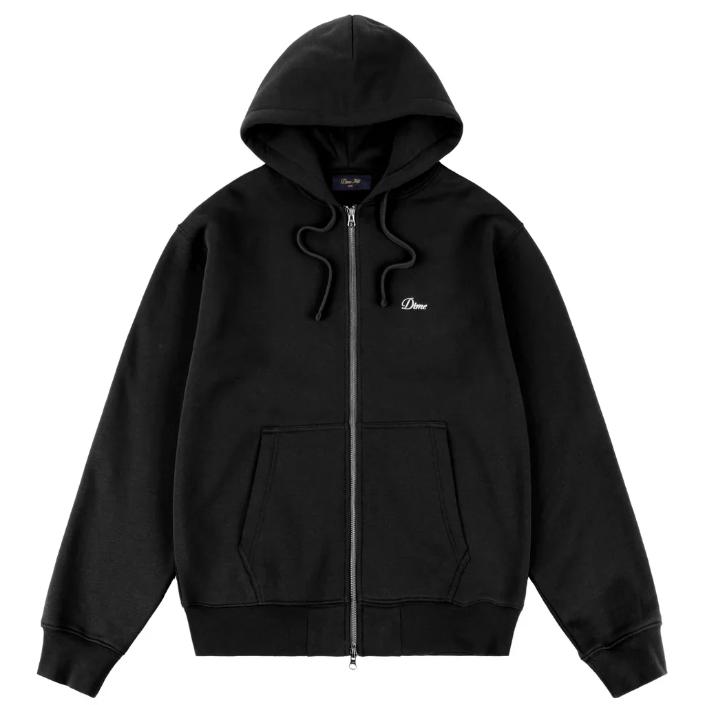 Dime - Cursive Zip Hoodie Black