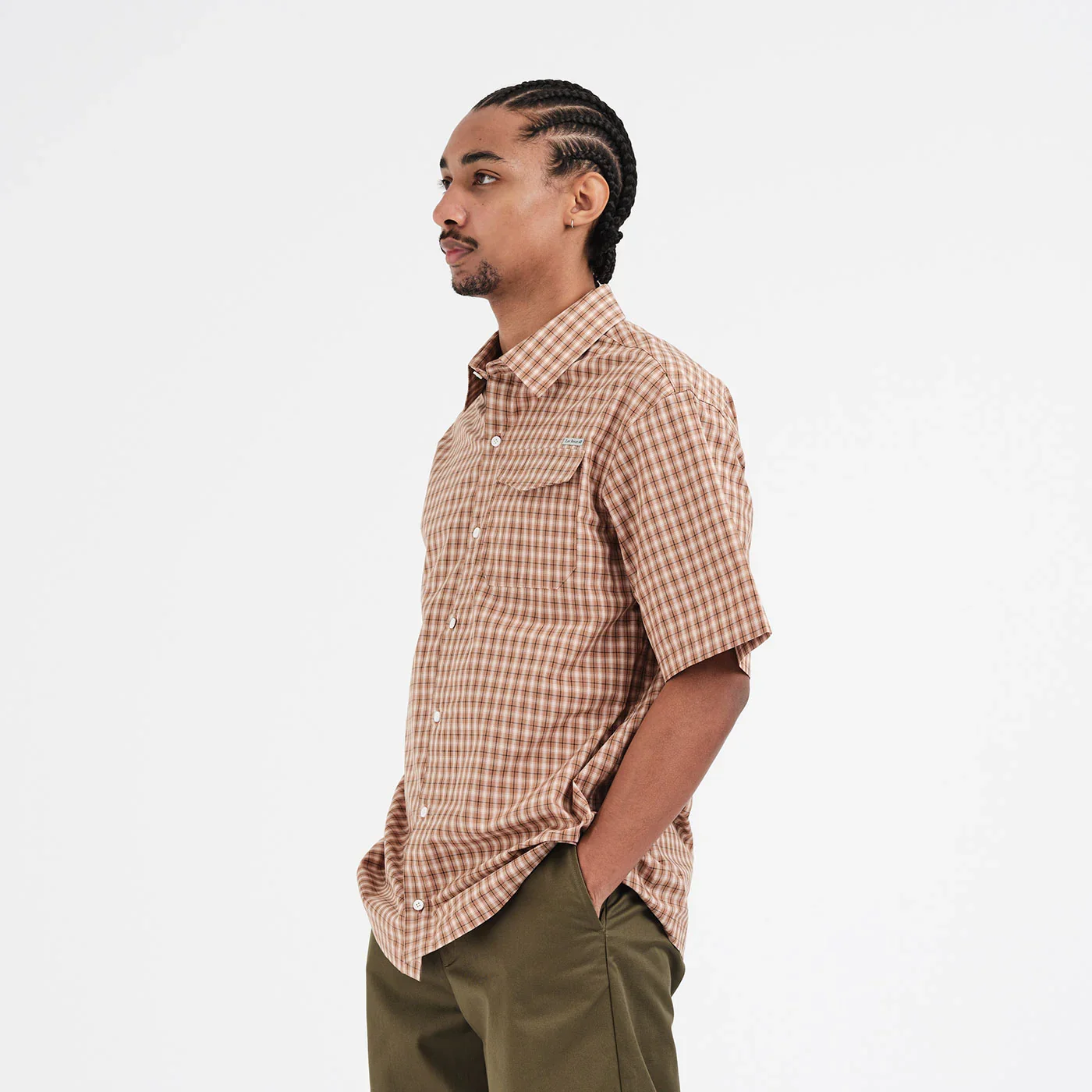 Last Resort AB - Base SS Shirt Caramel Check - Image 4