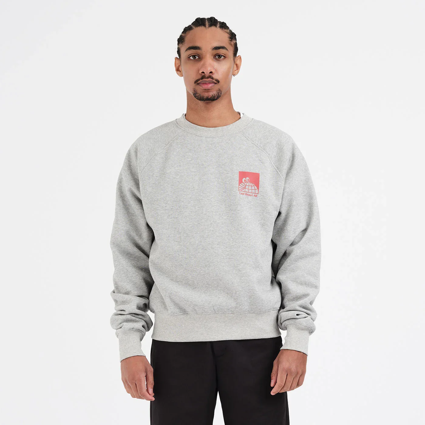 Last Resort AB - Little AB Raglan Sweat Grey Melange - Image 3