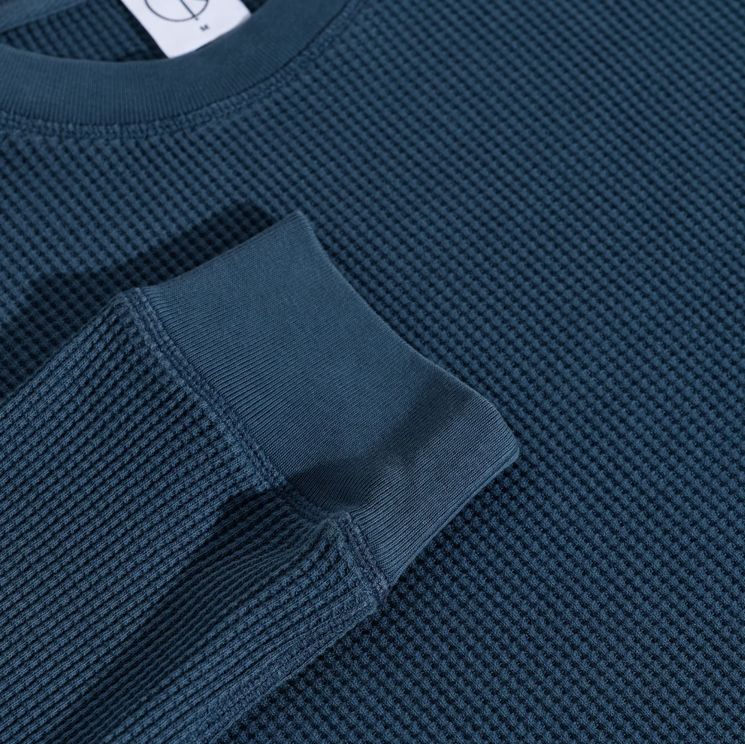Polar - Dylan LS Tee | Waffle Space Blue - Image 3